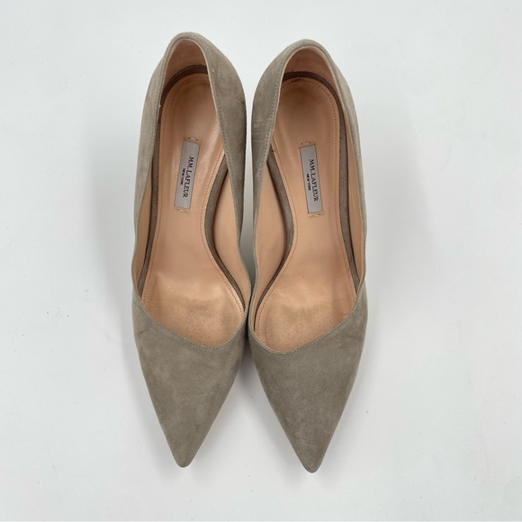 MM Lafleur Vanessa Pump EU 38 US 7.5/8 Suede Leather Heels Pointed Toe - Picture 4 of 11
